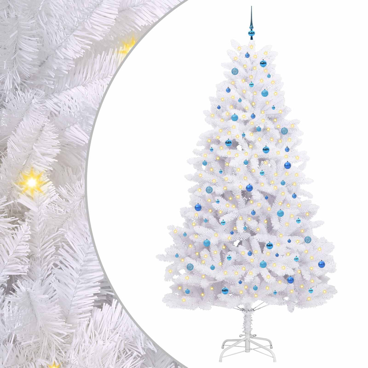 Künstlicher klappbarer Weihnachtsbaum Weiß 270 cm PVC und Stahl