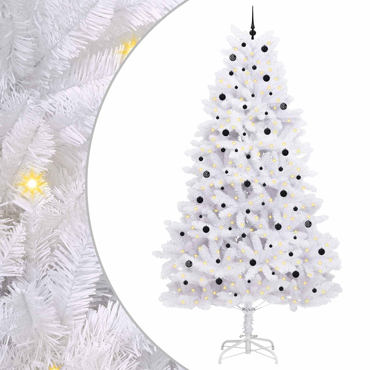Künstlicher klappbarer Weihnachtsbaum Weiß 300 cm PVC und Stahl