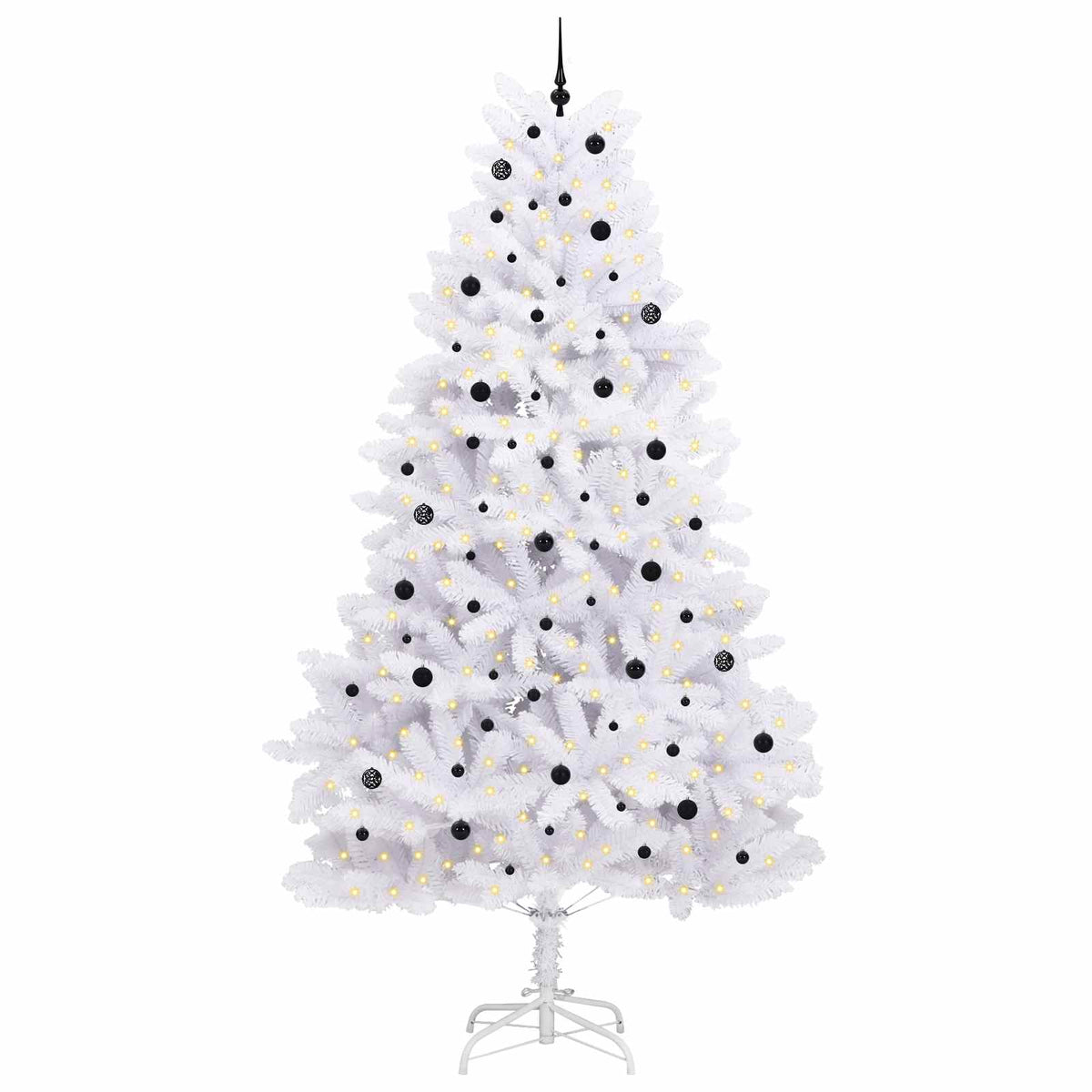 Künstlicher klappbarer Weihnachtsbaum Weiß 300 cm PVC und Stahl