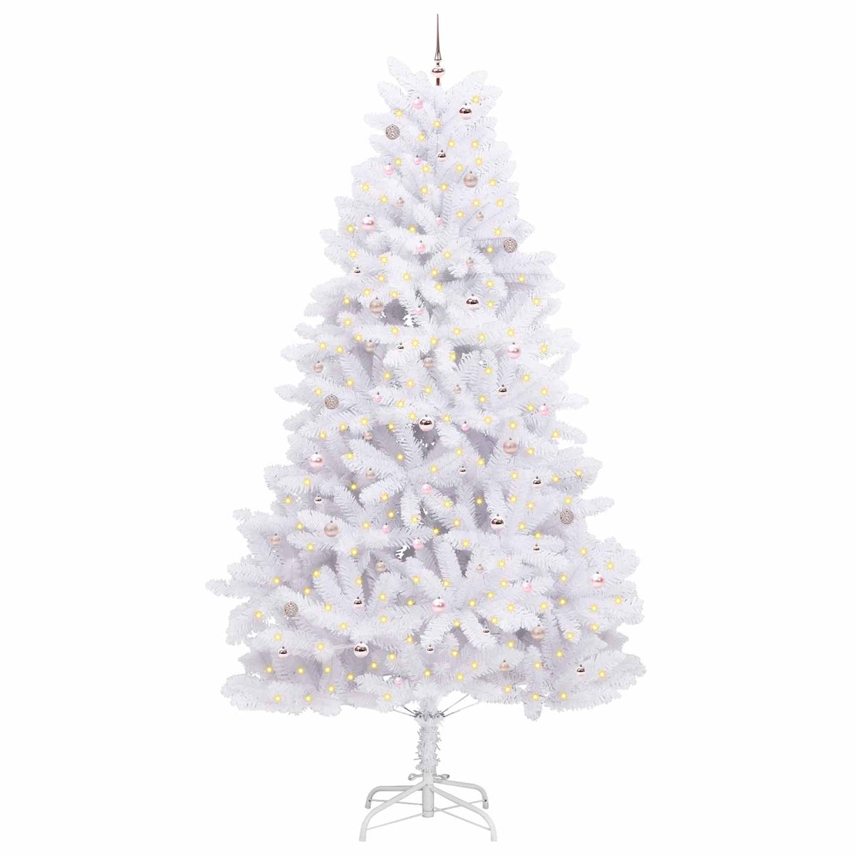 Künstlicher klappbarer Weihnachtsbaum Weiß 300 cm PVC und Stahl