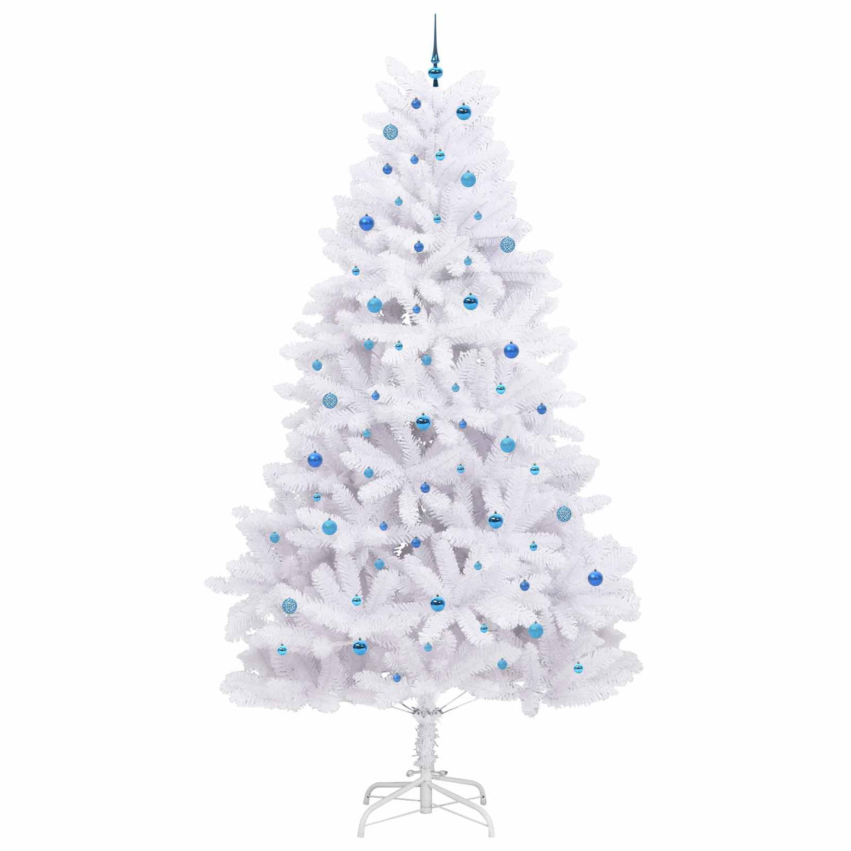Künstlicher klappbarer Weihnachtsbaum Weiß 300 cm PVC und Stahl