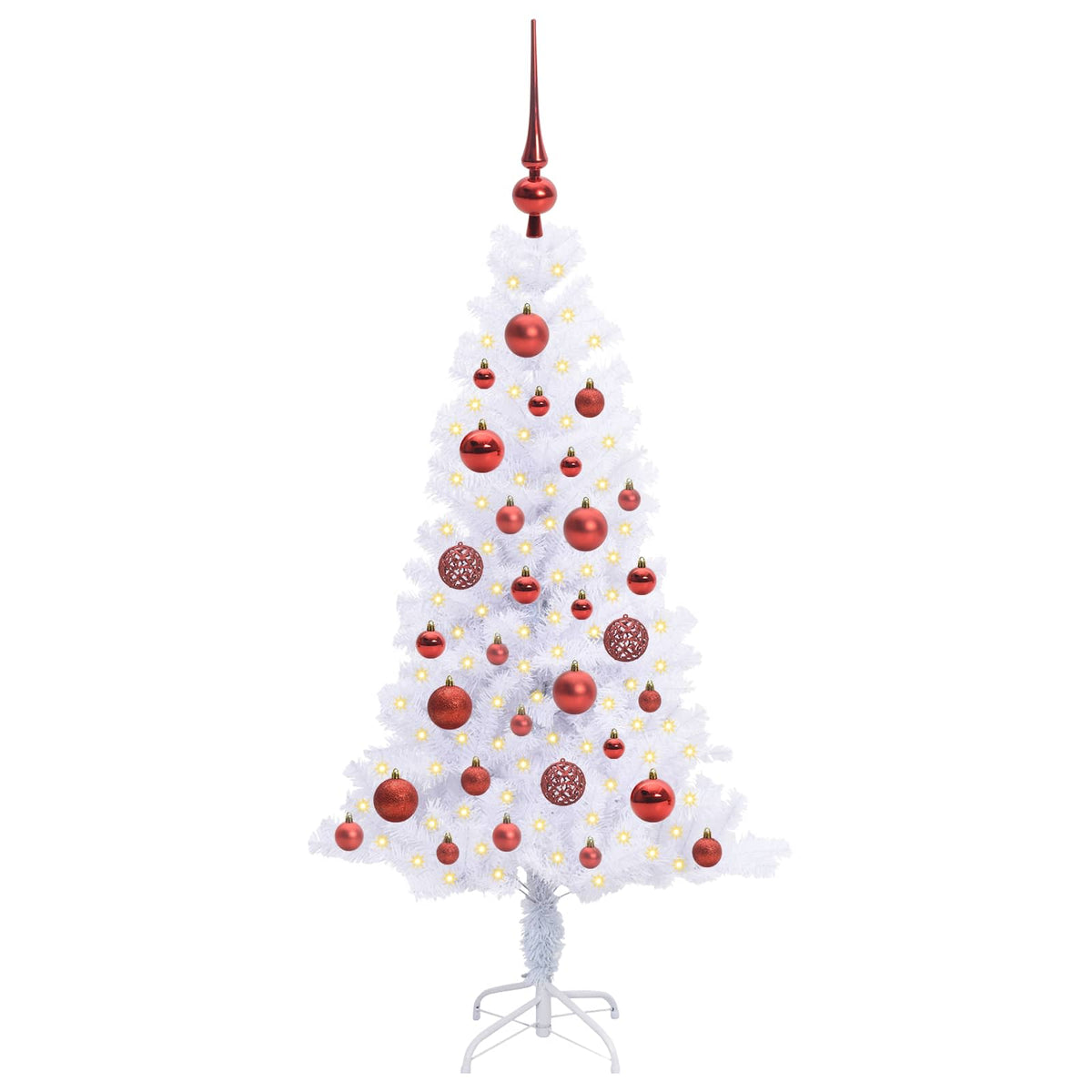 Künstlicher Weihnachtsbaum Weiß 120 cm PVC und Stahl