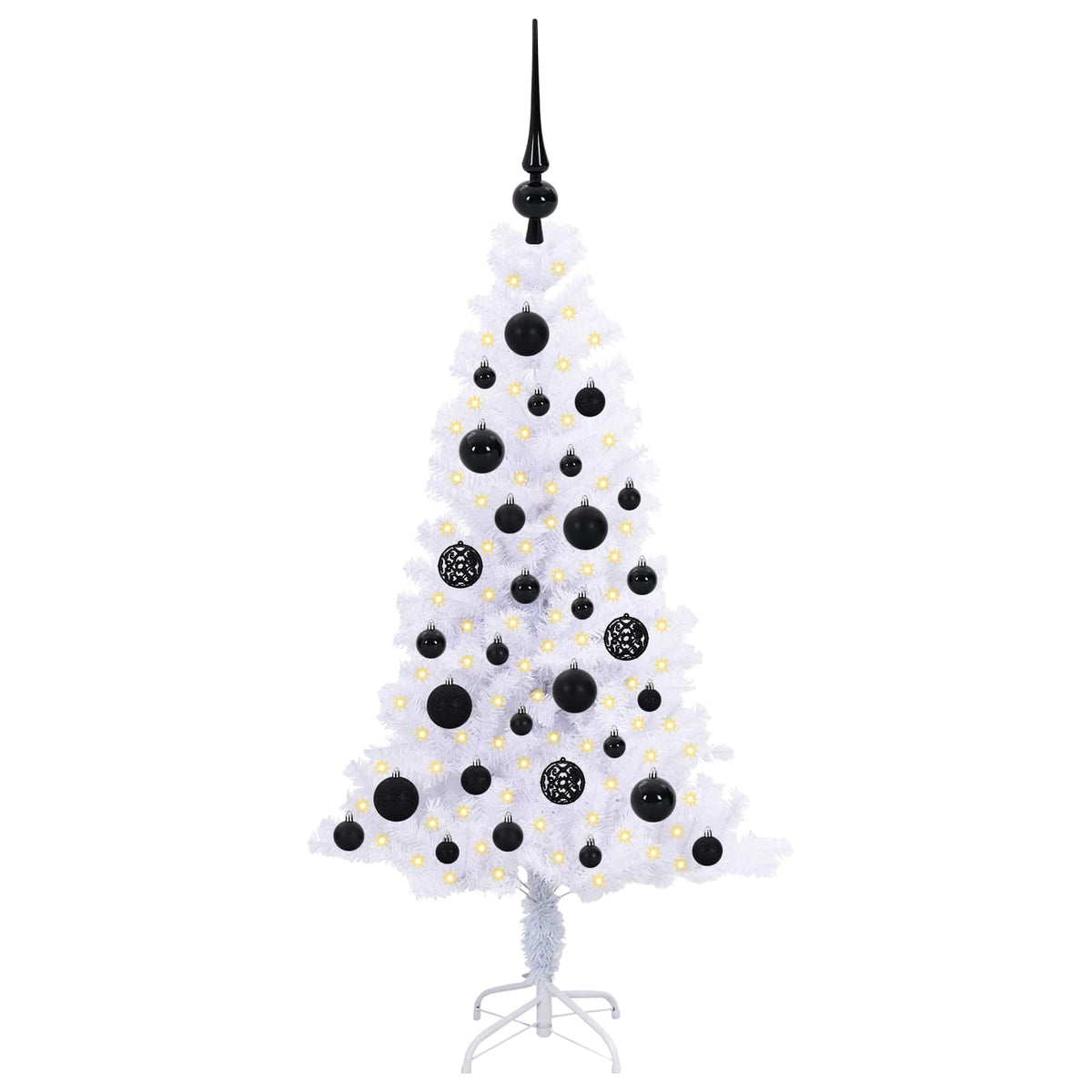 Künstlicher Weihnachtsbaum Weiß 120 cm PVC und Stahl