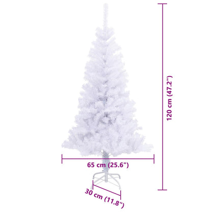 Künstlicher Weihnachtsbaum Weiß 120 cm PVC und Stahl