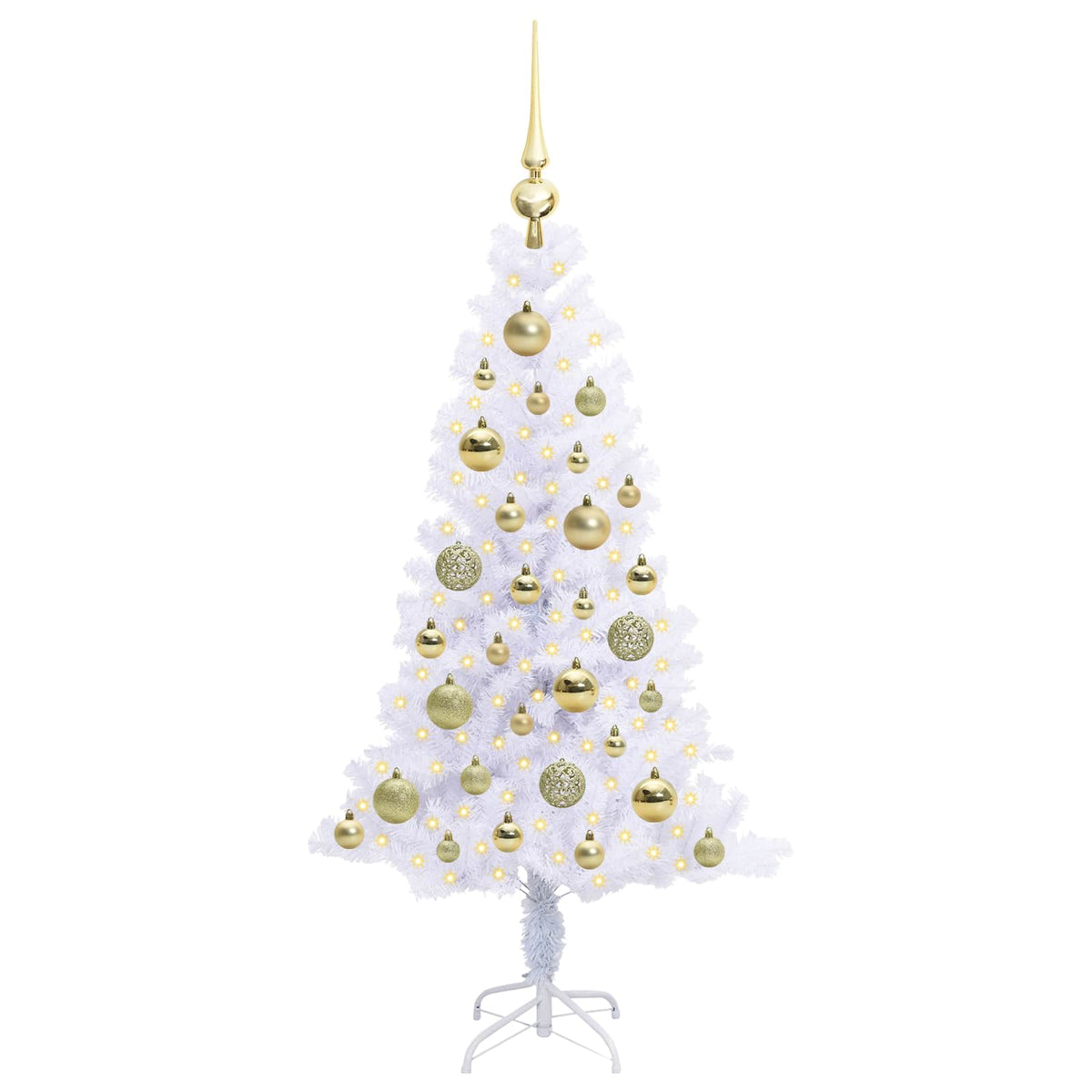 Künstlicher Weihnachtsbaum Weiß 120 cm PVC und Stahl
