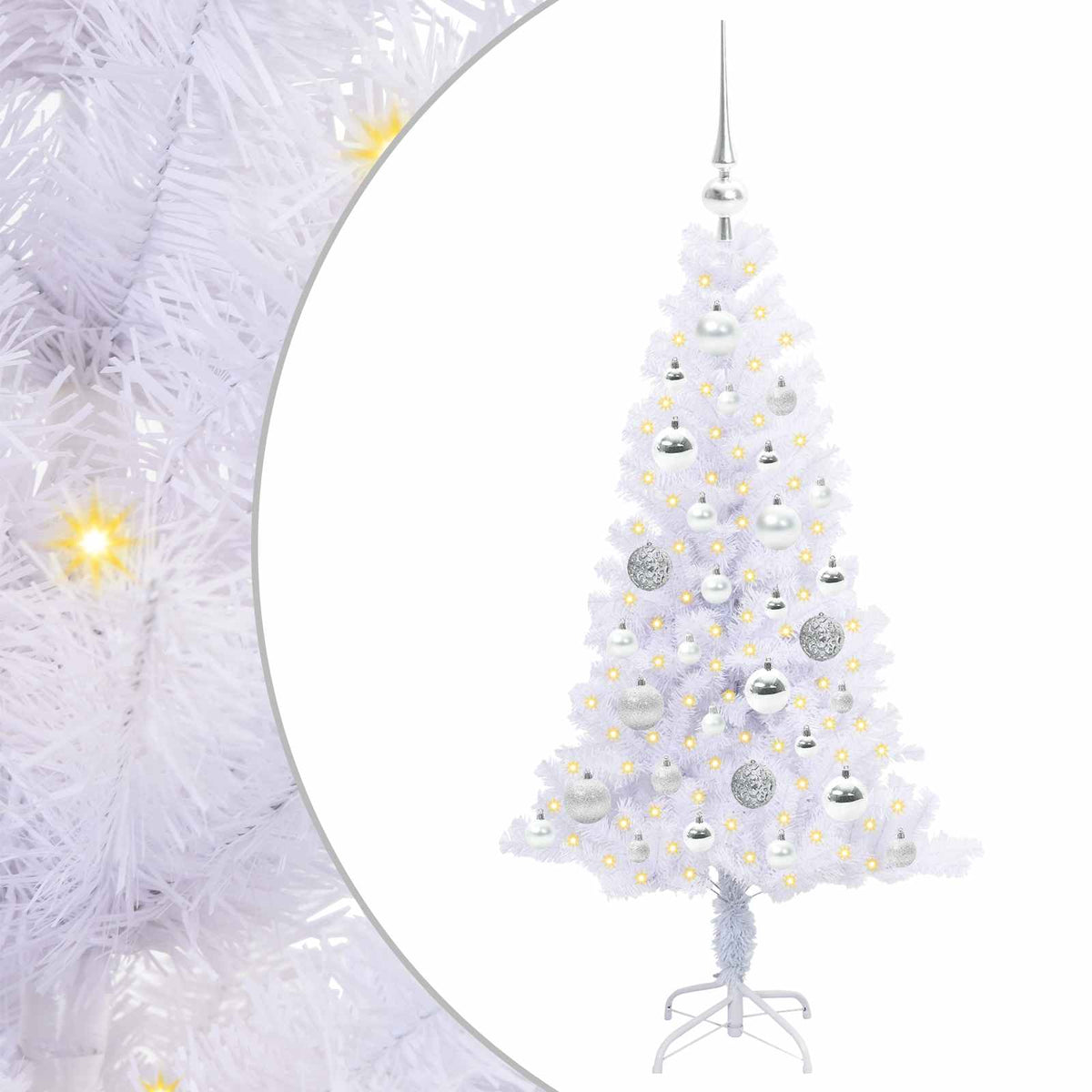 Künstlicher Weihnachtsbaum Weiß 120 cm PVC und Stahl