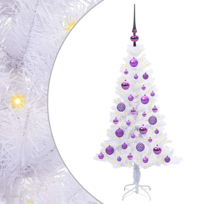 Künstlicher Weihnachtsbaum Weiß 120 cm PVC und Stahl