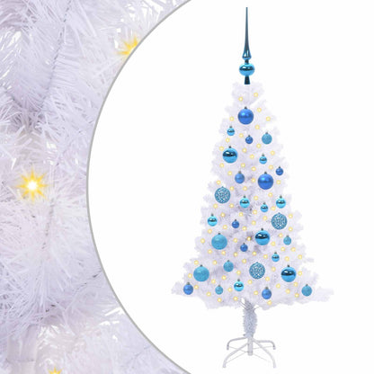 Künstlicher Weihnachtsbaum Weiß 120 cm PVC und Stahl