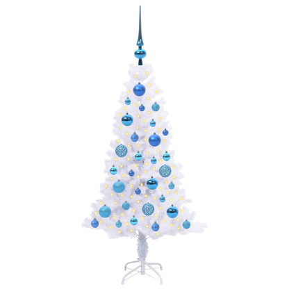 Künstlicher Weihnachtsbaum Weiß 120 cm PVC und Stahl