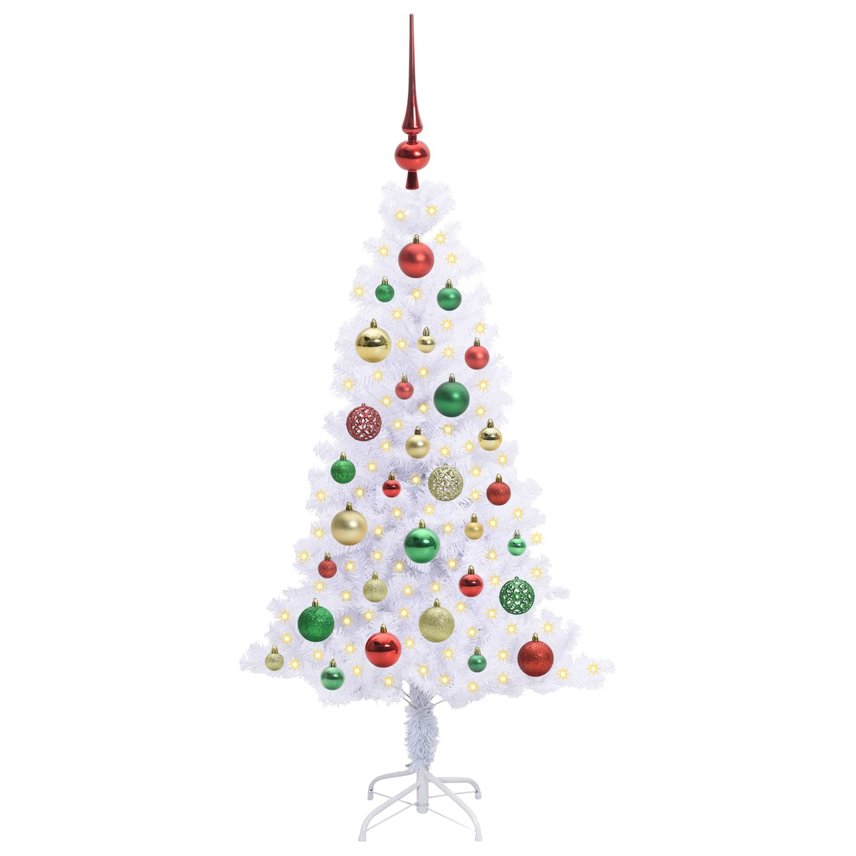Künstlicher Weihnachtsbaum Weiß 120 cm PVC und Stahl