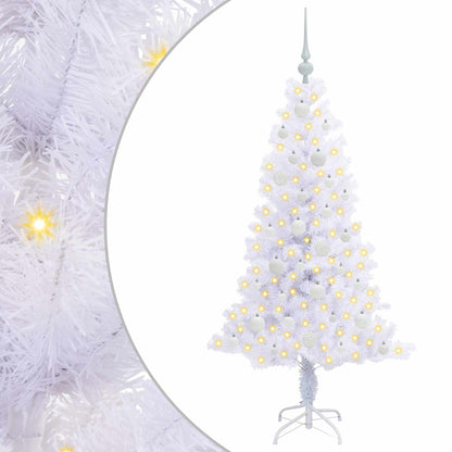 Künstlicher Weihnachtsbaum Weiß 150 cm PVC und Stahl