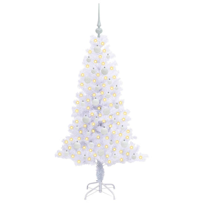 Künstlicher Weihnachtsbaum Weiß 150 cm PVC und Stahl