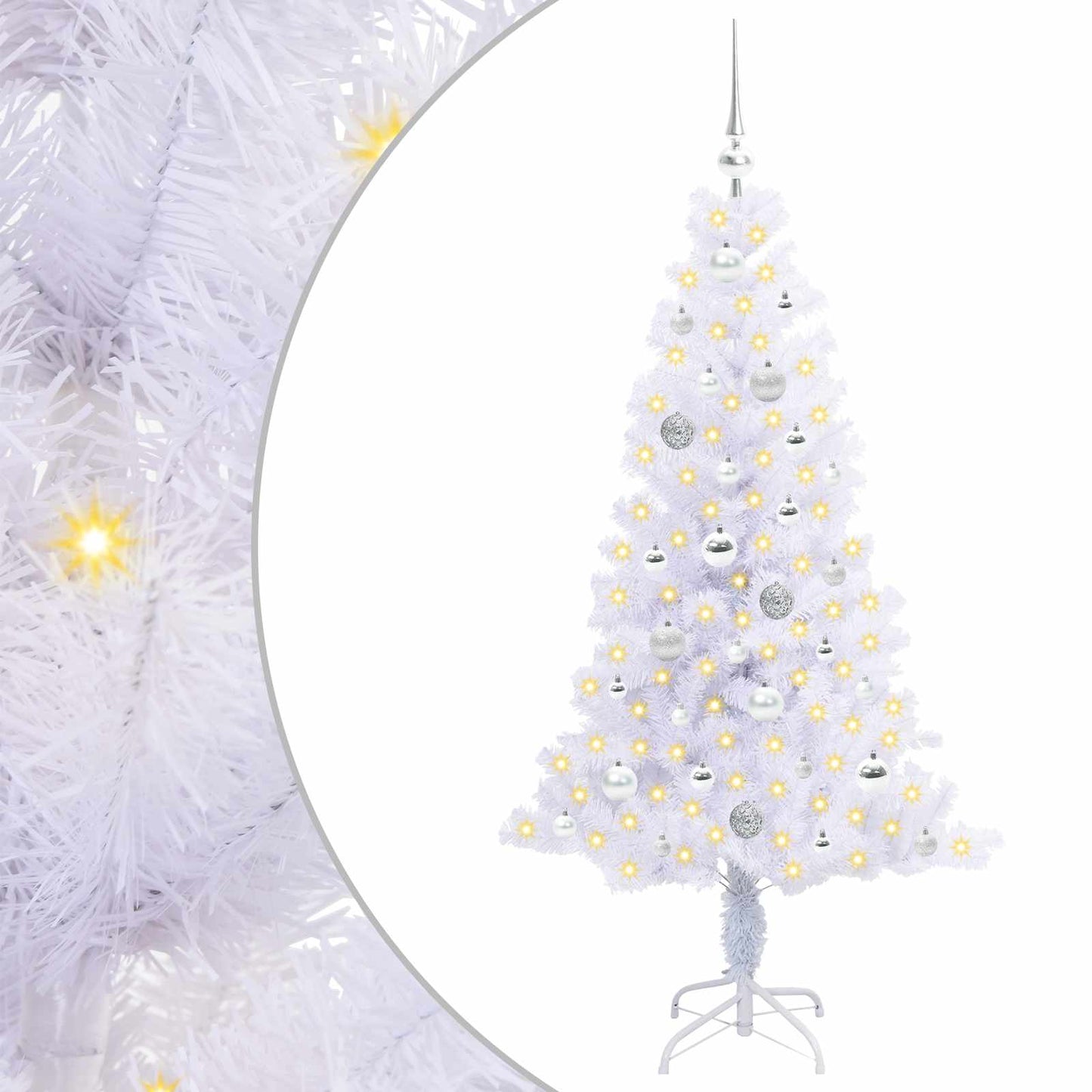 Künstlicher Weihnachtsbaum Weiß 150 cm PVC und Stahl