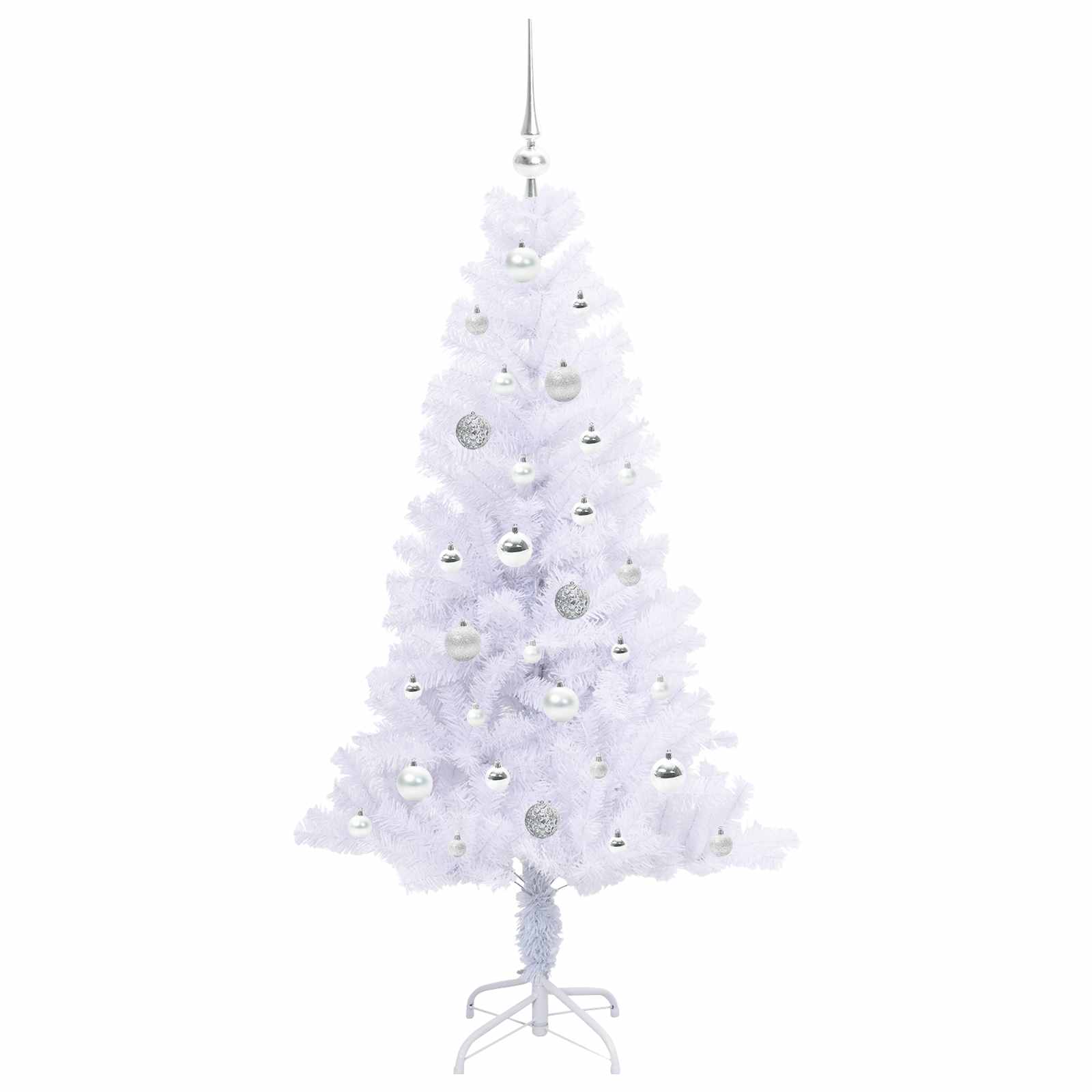 Künstlicher Weihnachtsbaum Weiß 150 cm PVC und Stahl