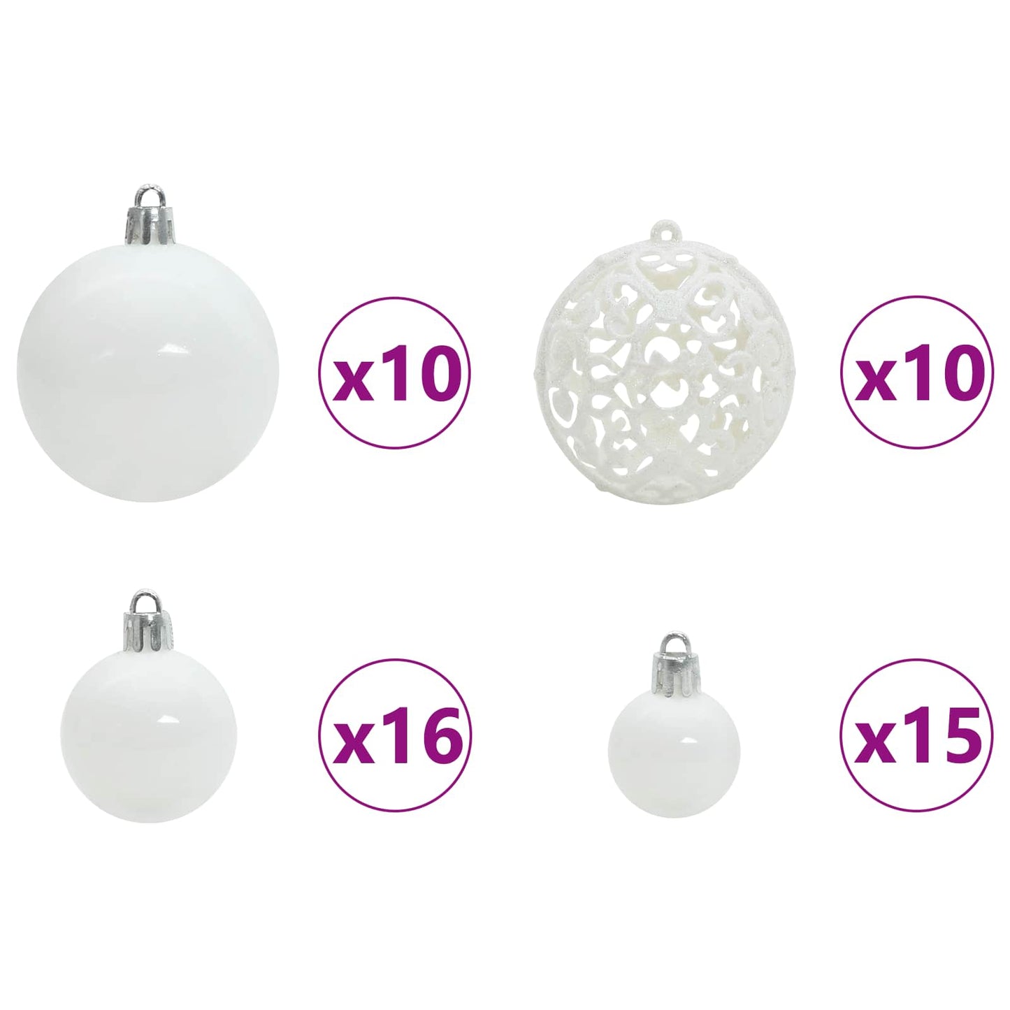 Künstlicher Weihnachtsbaum Weiß 210 cm PVC und Stahl