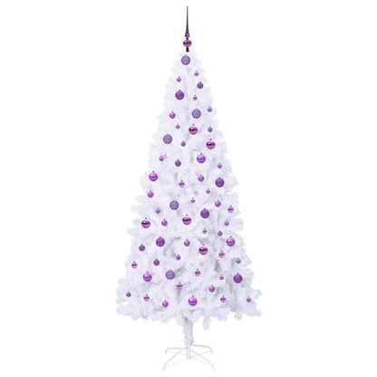 Künstlicher Weihnachtsbaum Weiß 210 cm PVC und Stahl