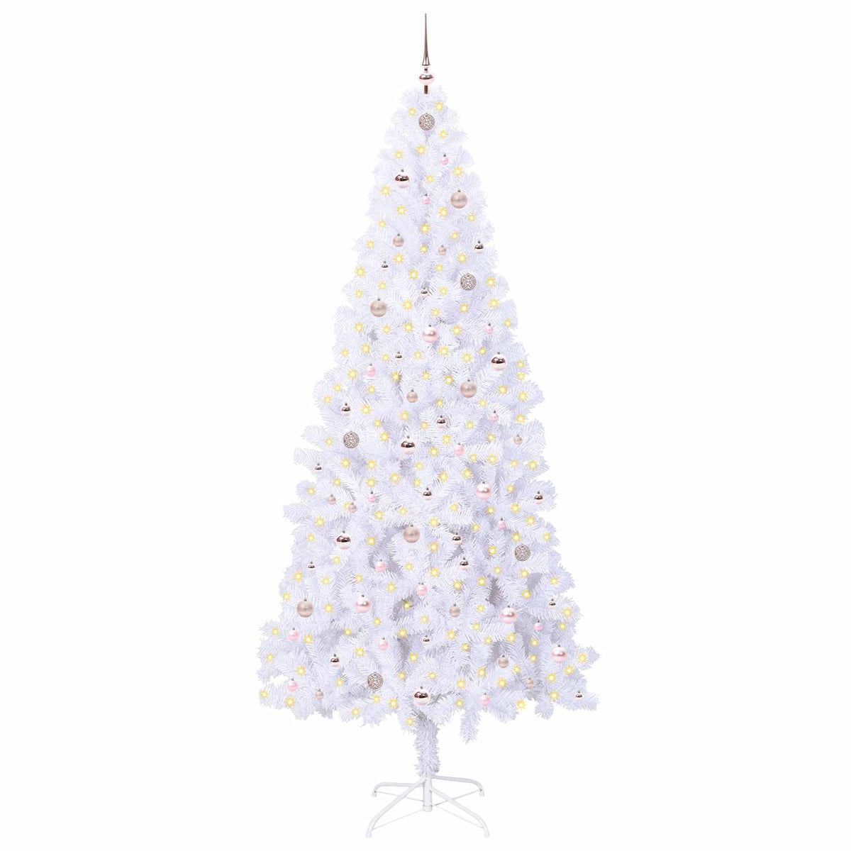 Künstlicher Weihnachtsbaum Weiß 240 cm PVC und Stahl