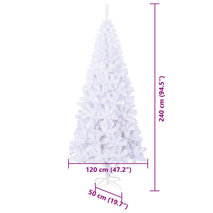 Künstlicher Weihnachtsbaum Weiß 240 cm PVC und Stahl