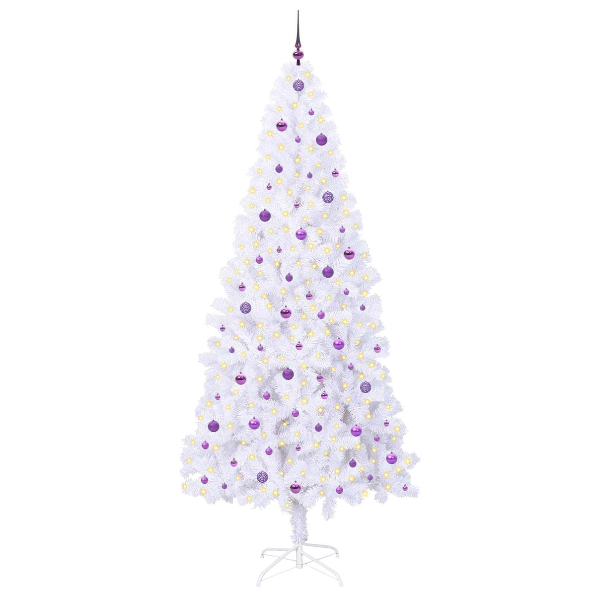 Künstlicher Weihnachtsbaum Weiß 240 cm PVC und Stahl
