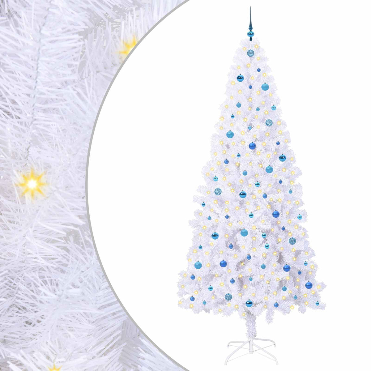 Künstlicher Weihnachtsbaum Weiß 240 cm PVC und Stahl