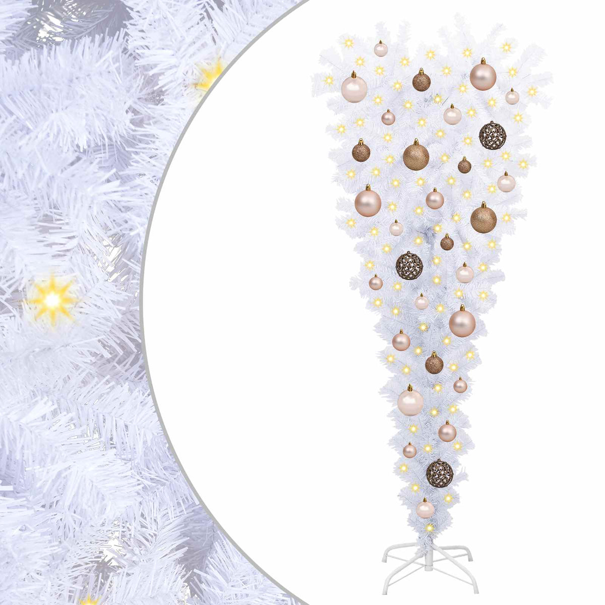 Künstlicher Weihnachtsbaum Weiß 120 cm PVC und Stahl