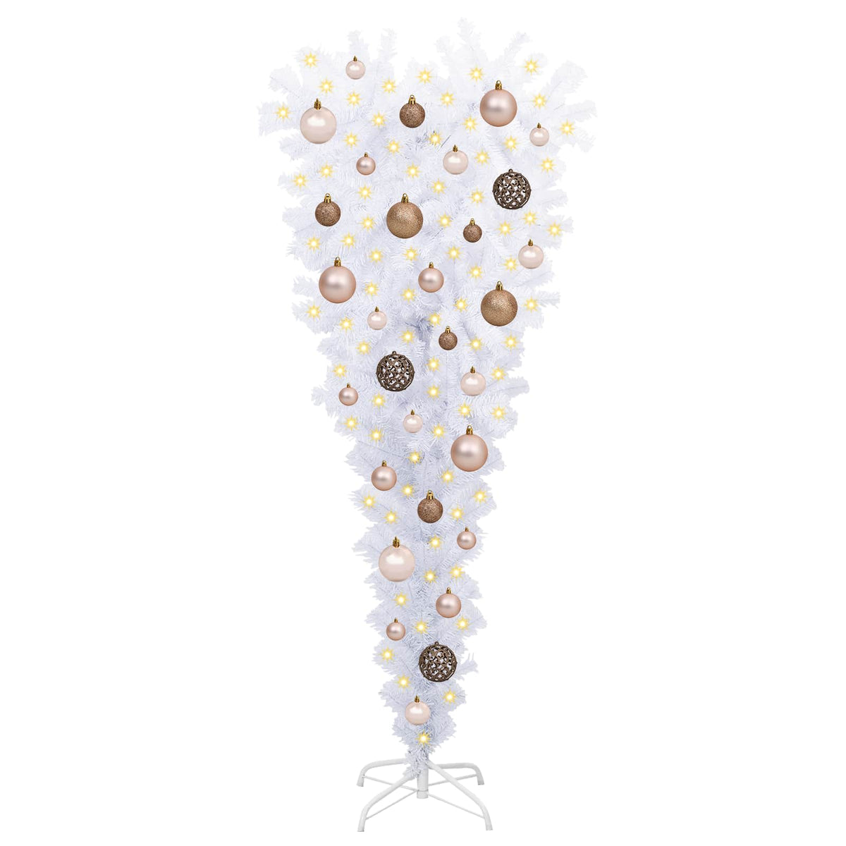 Künstlicher Weihnachtsbaum Weiß 120 cm PVC und Stahl