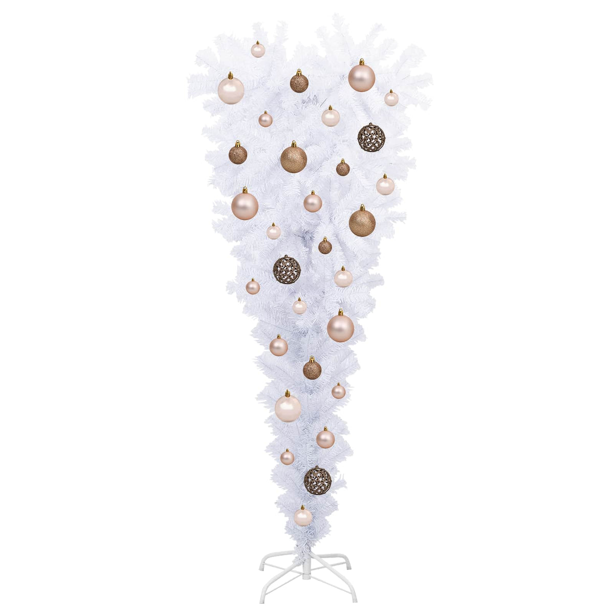 Künstlicher Weihnachtsbaum Weiß 120 cm PVC und Stahl