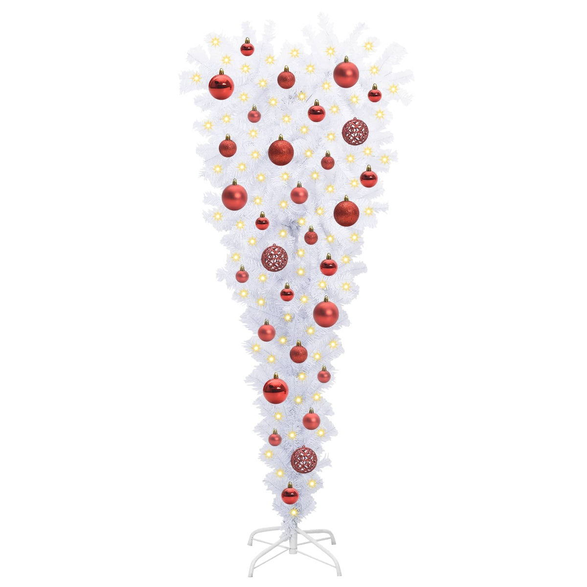 Künstlicher Weihnachtsbaum Weiß 120 cm PVC und Stahl