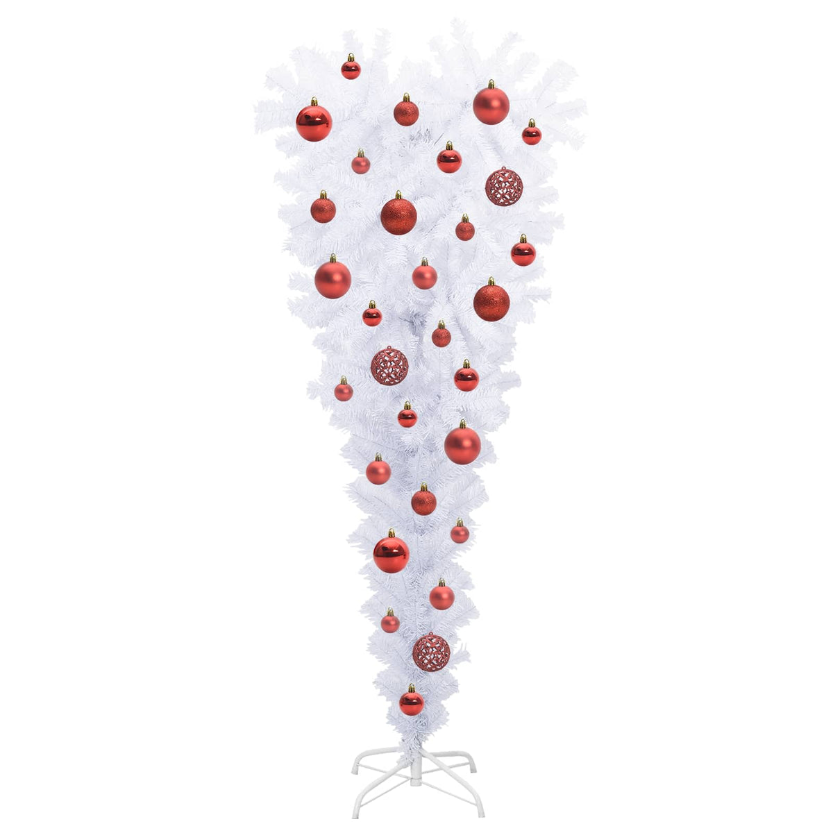 Künstlicher Weihnachtsbaum Weiß 120 cm PVC und Stahl