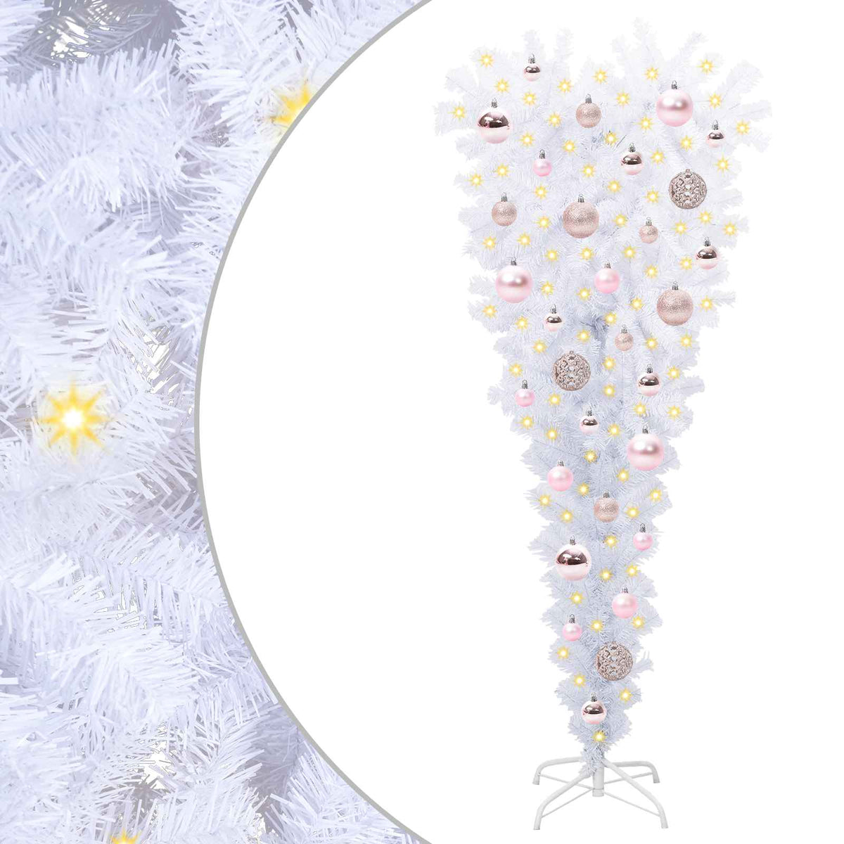 Künstlicher Weihnachtsbaum Weiß 120 cm PVC und Stahl