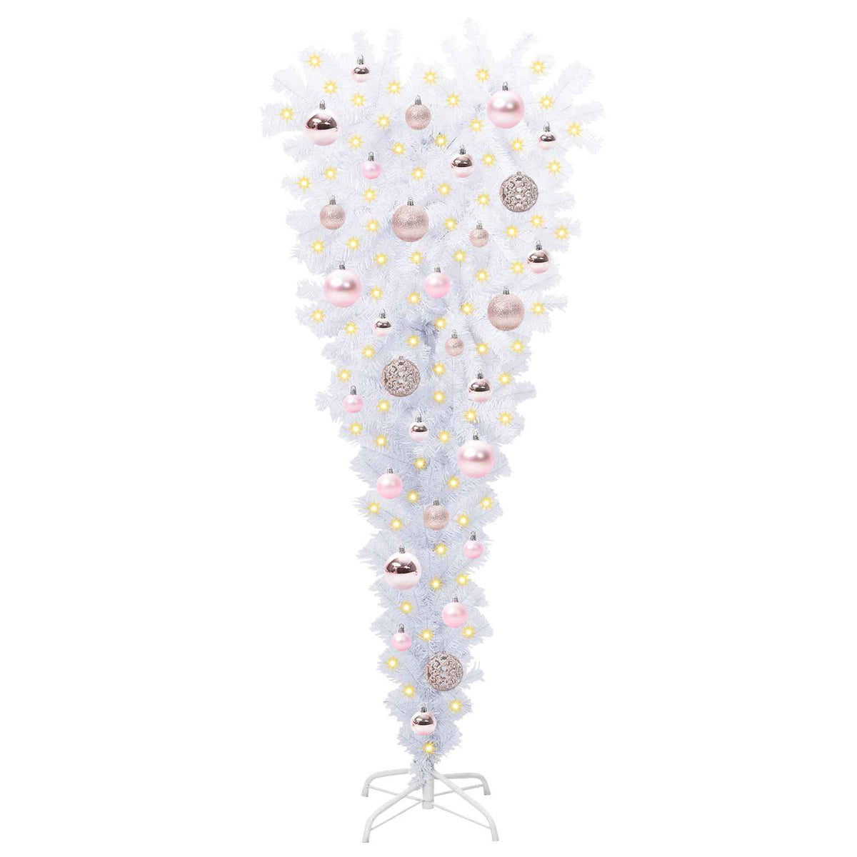 Künstlicher Weihnachtsbaum Weiß 120 cm PVC und Stahl
