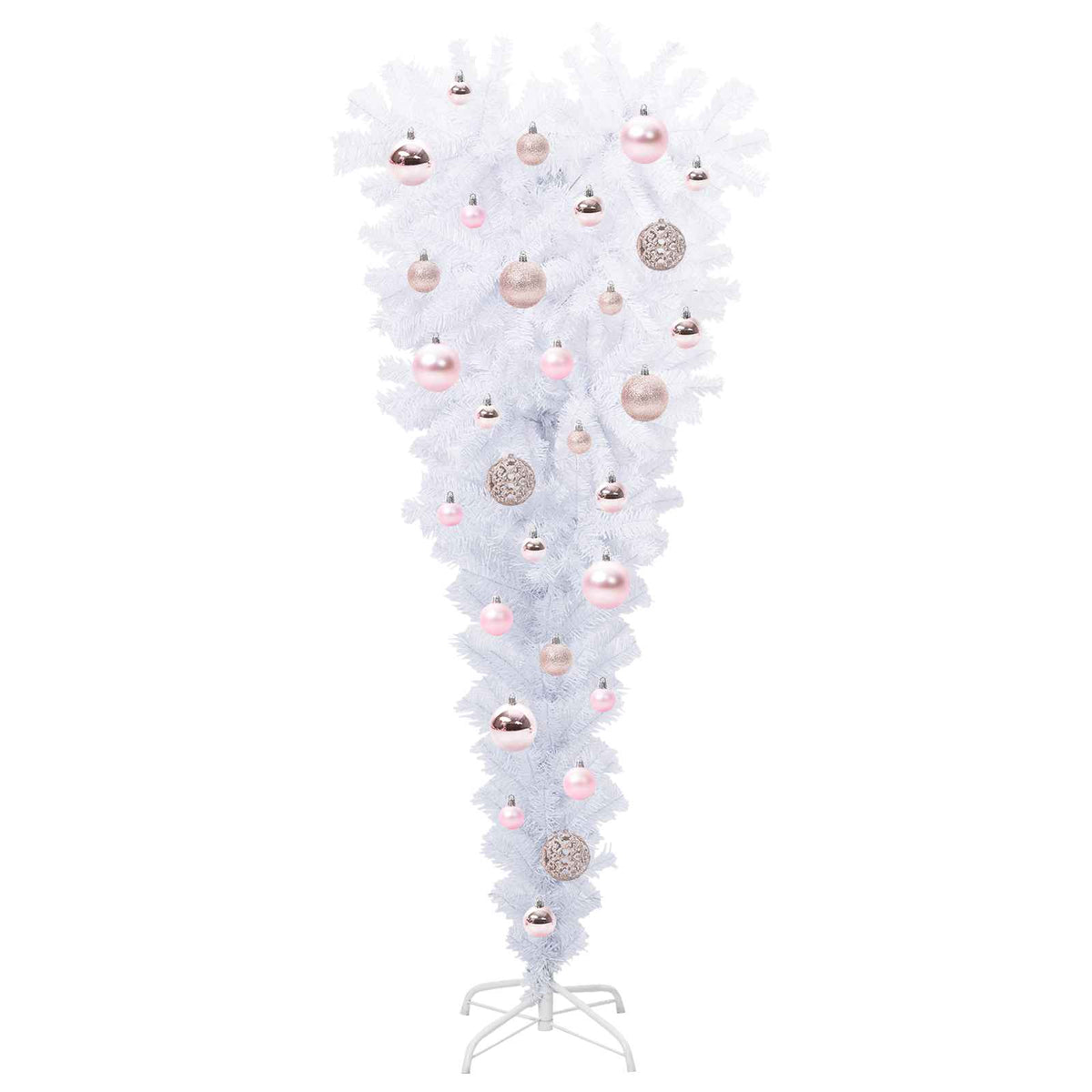 Künstlicher Weihnachtsbaum Weiß 120 cm PVC und Stahl