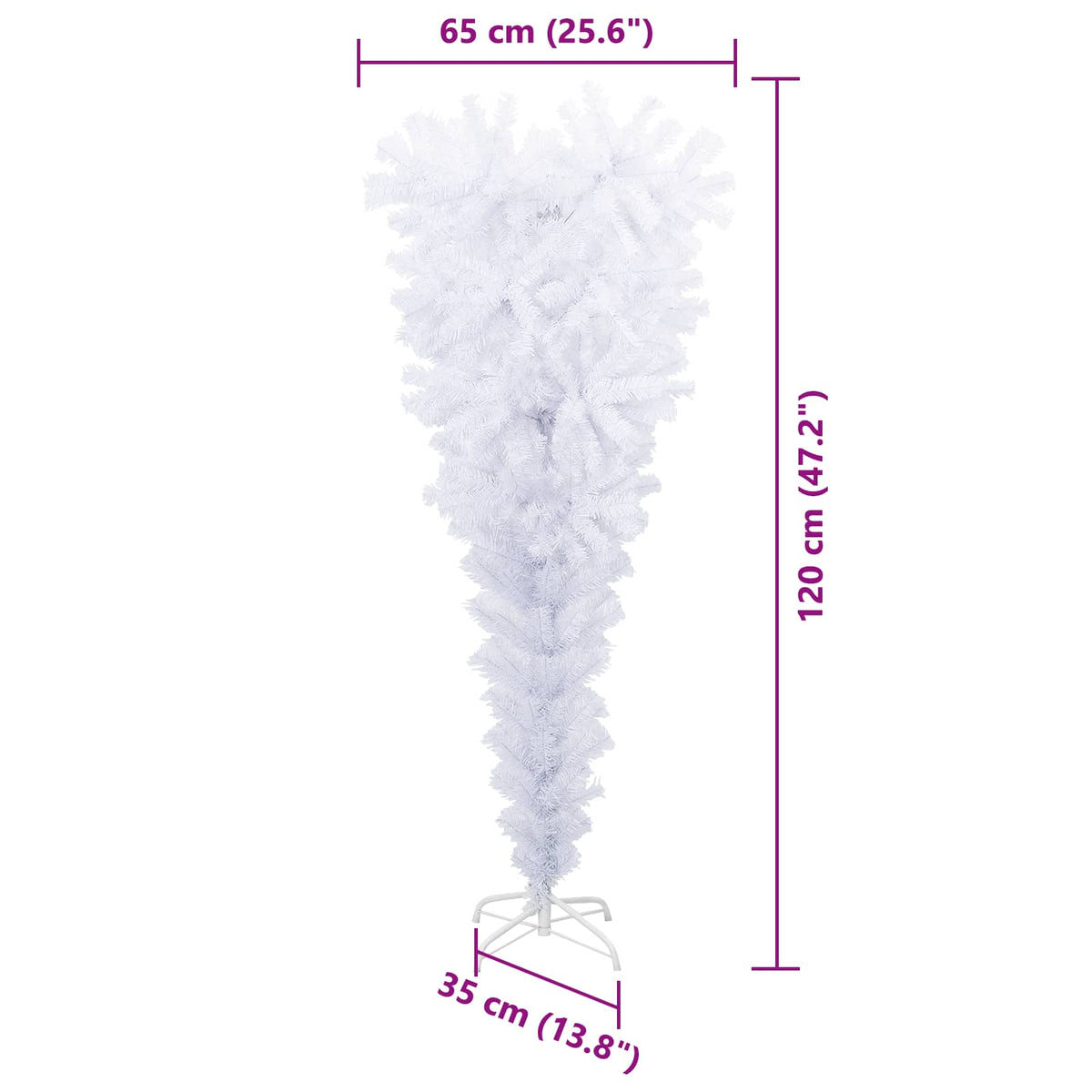 Künstlicher Weihnachtsbaum Weiß 120 cm PVC und Stahl