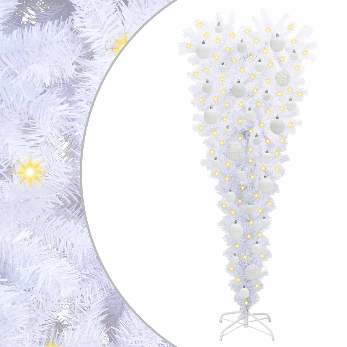 Künstlicher Weihnachtsbaum Weiß 120 cm PVC und Stahl