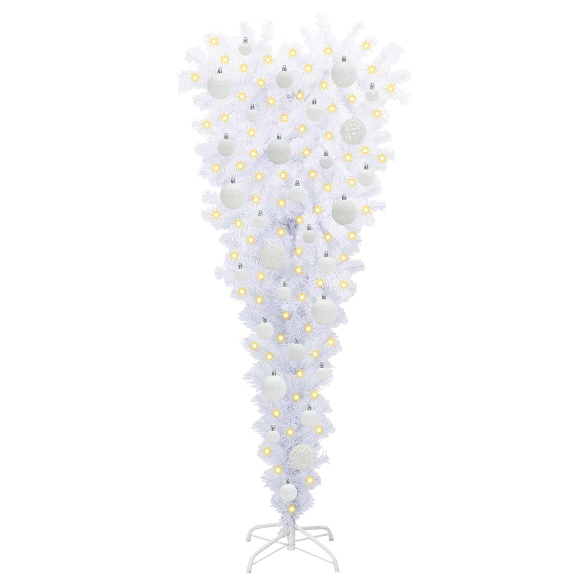 Künstlicher Weihnachtsbaum Weiß 120 cm PVC und Stahl