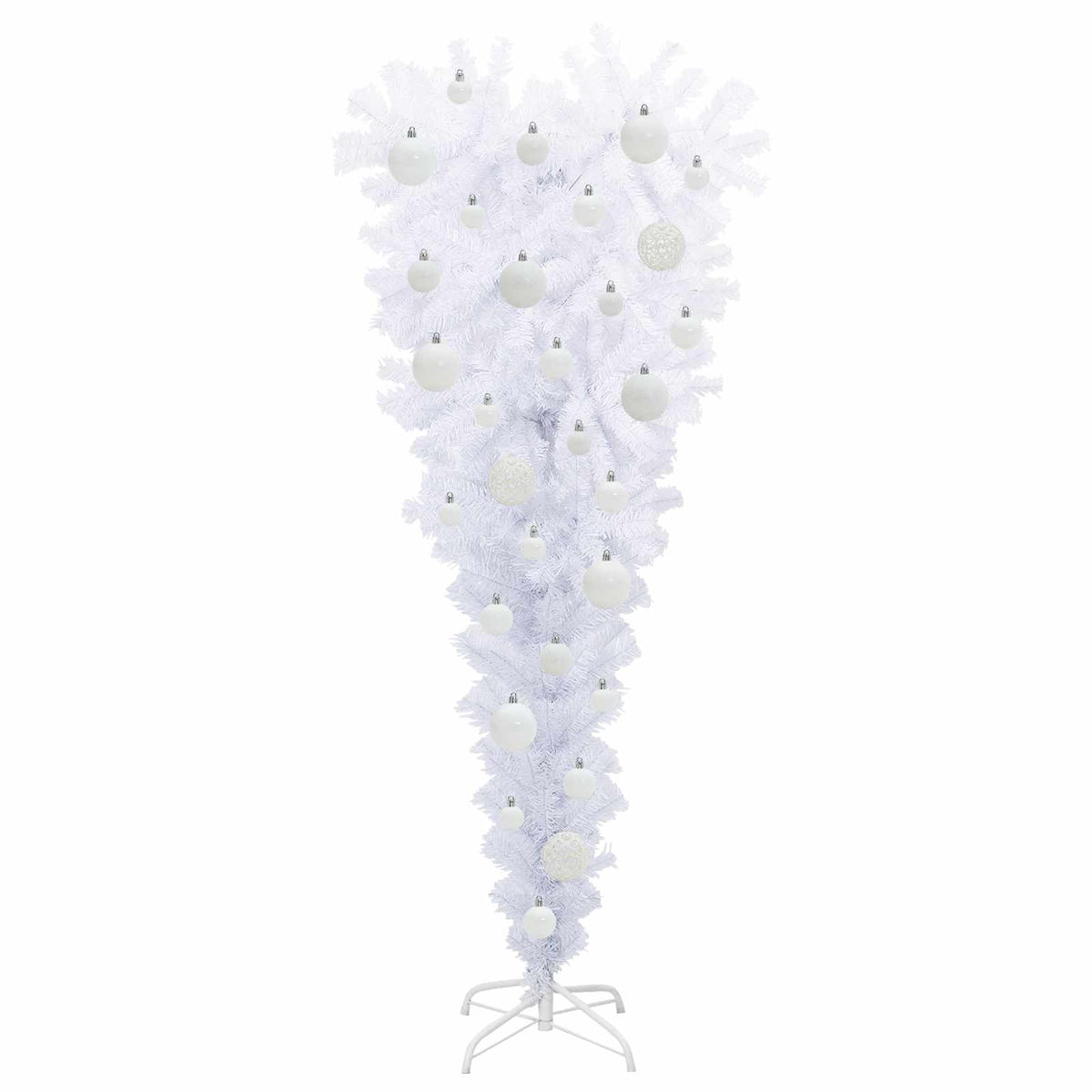 Künstlicher Weihnachtsbaum Weiß 120 cm PVC und Stahl