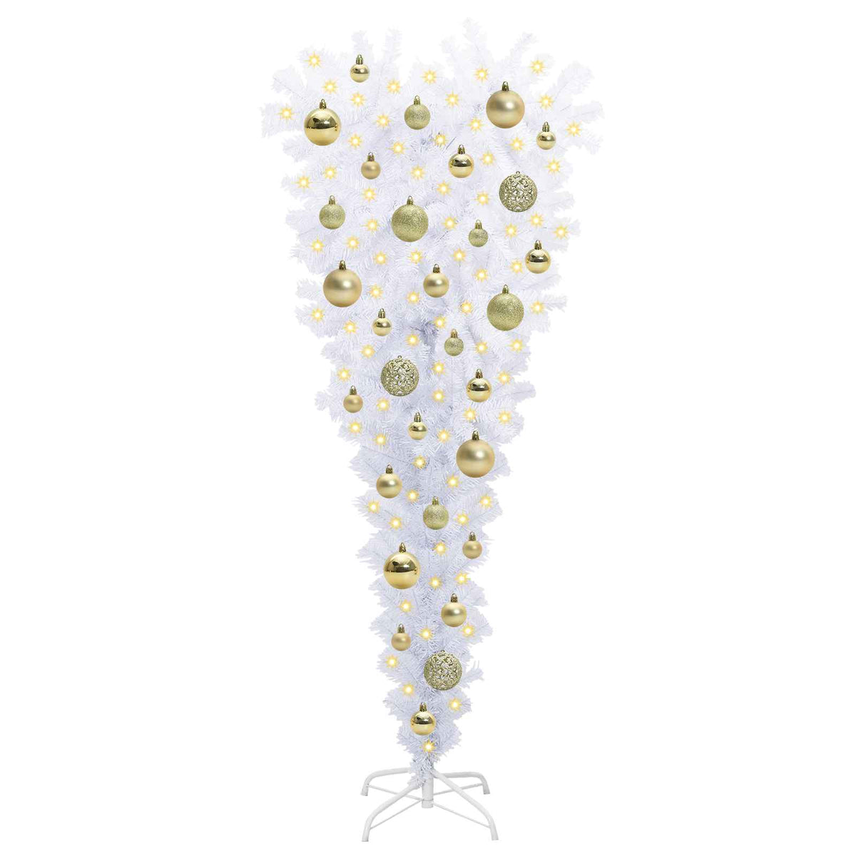 Künstlicher Weihnachtsbaum Weiß 120 cm PVC und Stahl