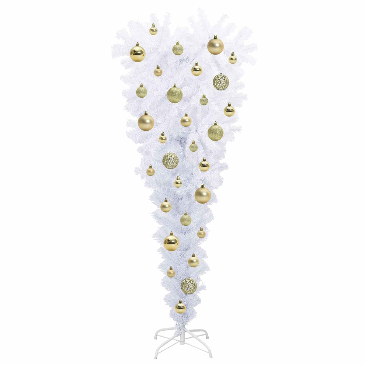 Künstlicher Weihnachtsbaum Weiß 120 cm PVC und Stahl