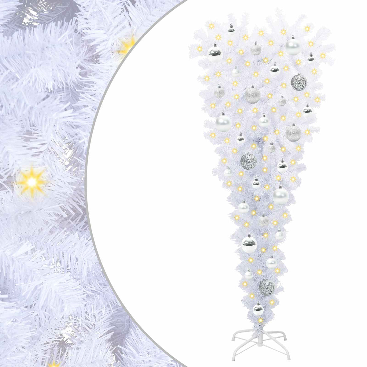 Künstlicher Weihnachtsbaum Weiß 120 cm PVC und Stahl