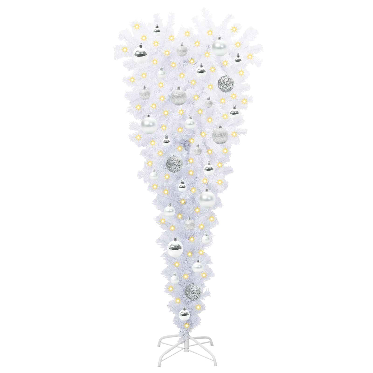 Künstlicher Weihnachtsbaum Weiß 120 cm PVC und Stahl