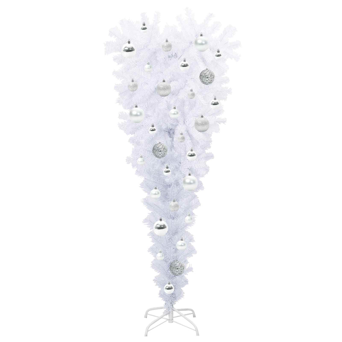 Künstlicher Weihnachtsbaum Weiß 120 cm PVC und Stahl