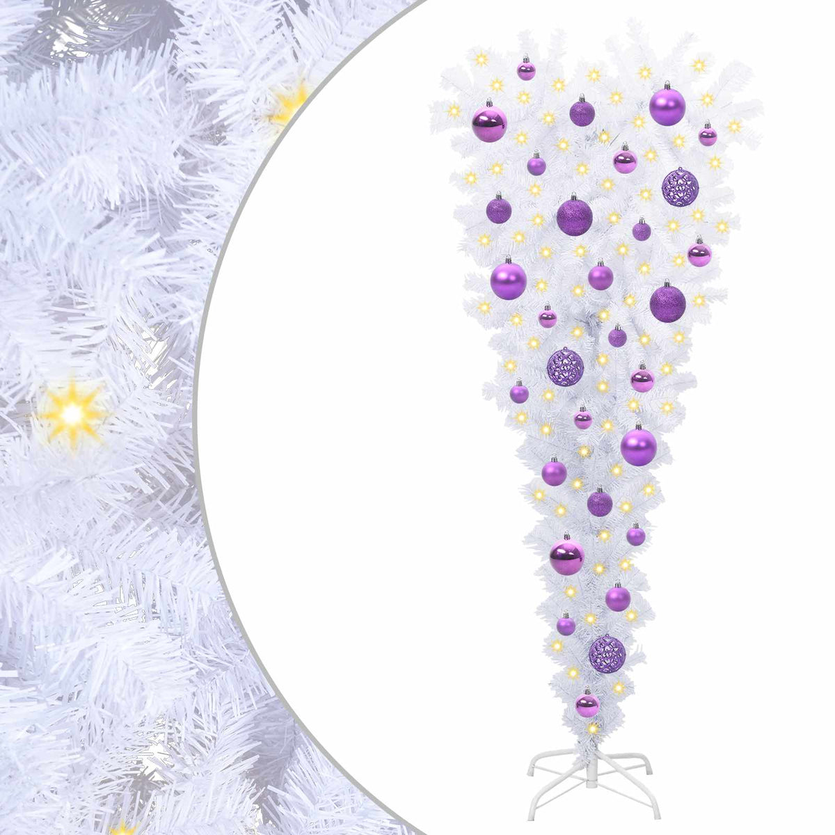 Künstlicher Weihnachtsbaum Weiß 120 cm PVC und Stahl