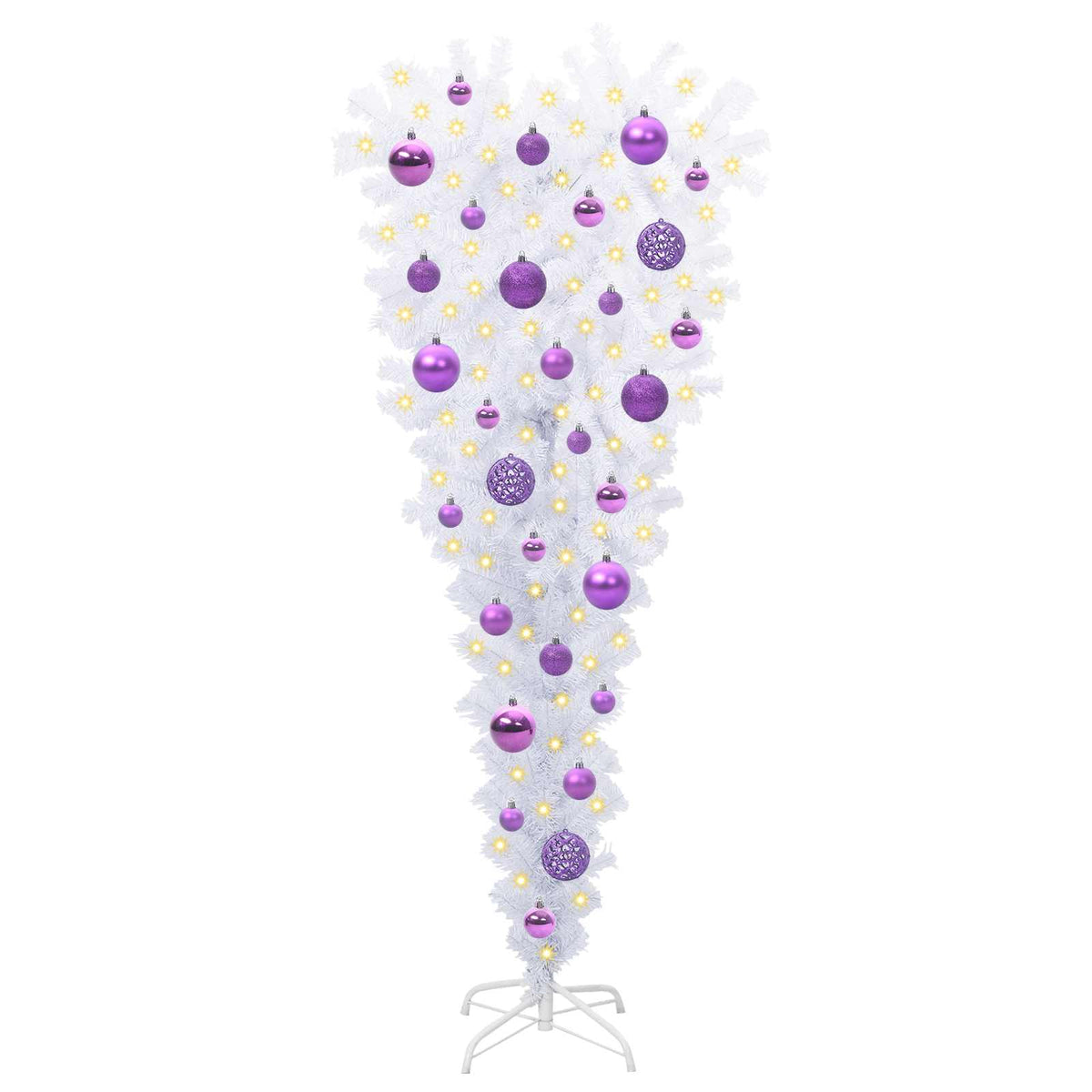 Künstlicher Weihnachtsbaum Weiß 120 cm PVC und Stahl