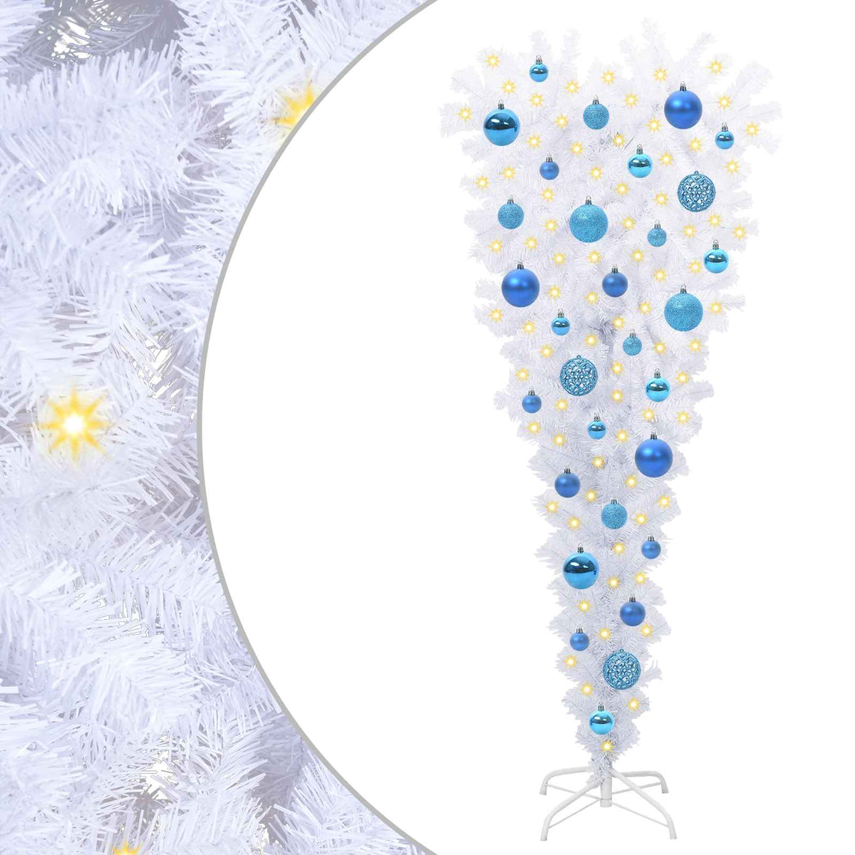 Künstlicher Weihnachtsbaum Weiß 120 cm PVC und Stahl