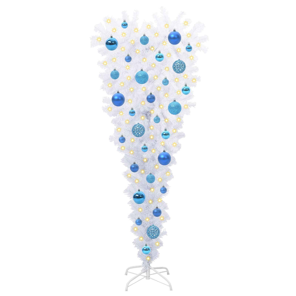 Künstlicher Weihnachtsbaum Weiß 120 cm PVC und Stahl