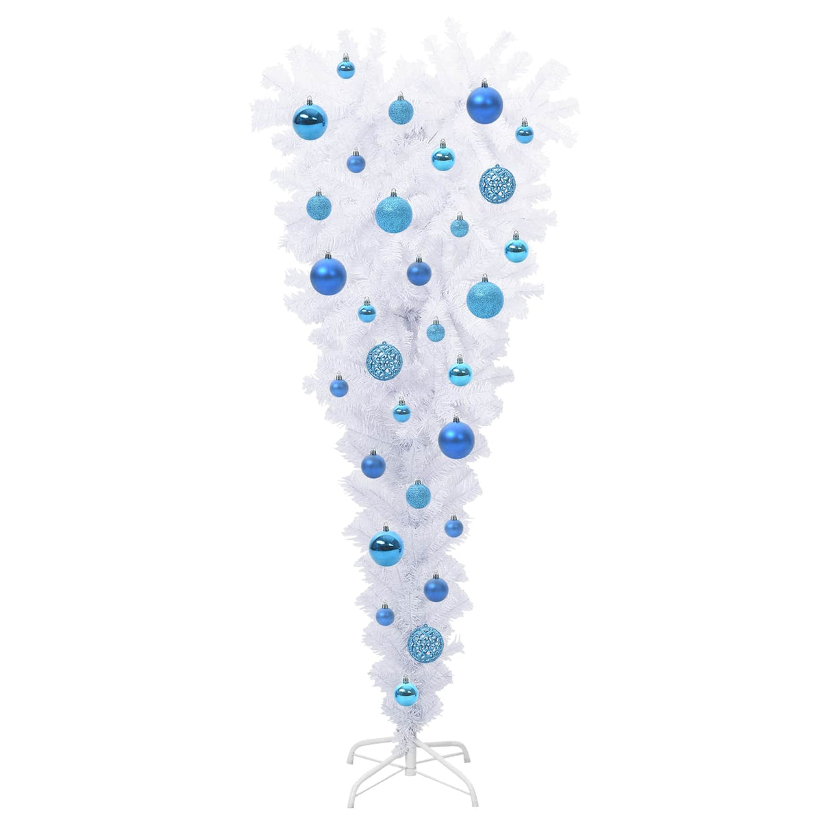Künstlicher Weihnachtsbaum Weiß 120 cm PVC und Stahl