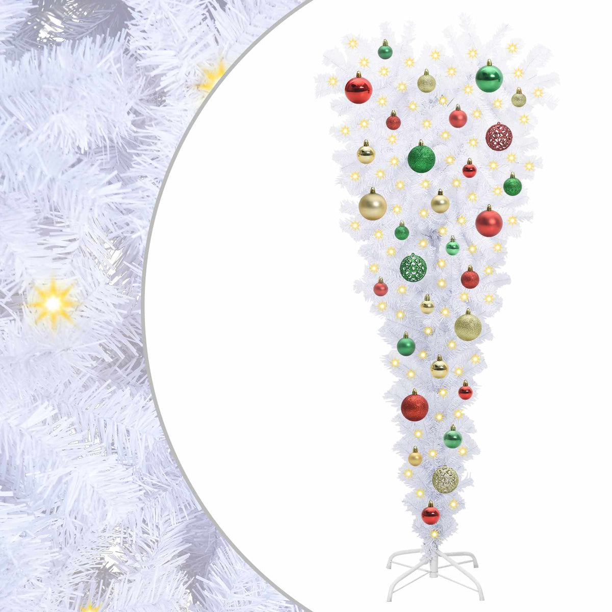 Künstlicher Weihnachtsbaum Weiß 120 cm PVC und Stahl