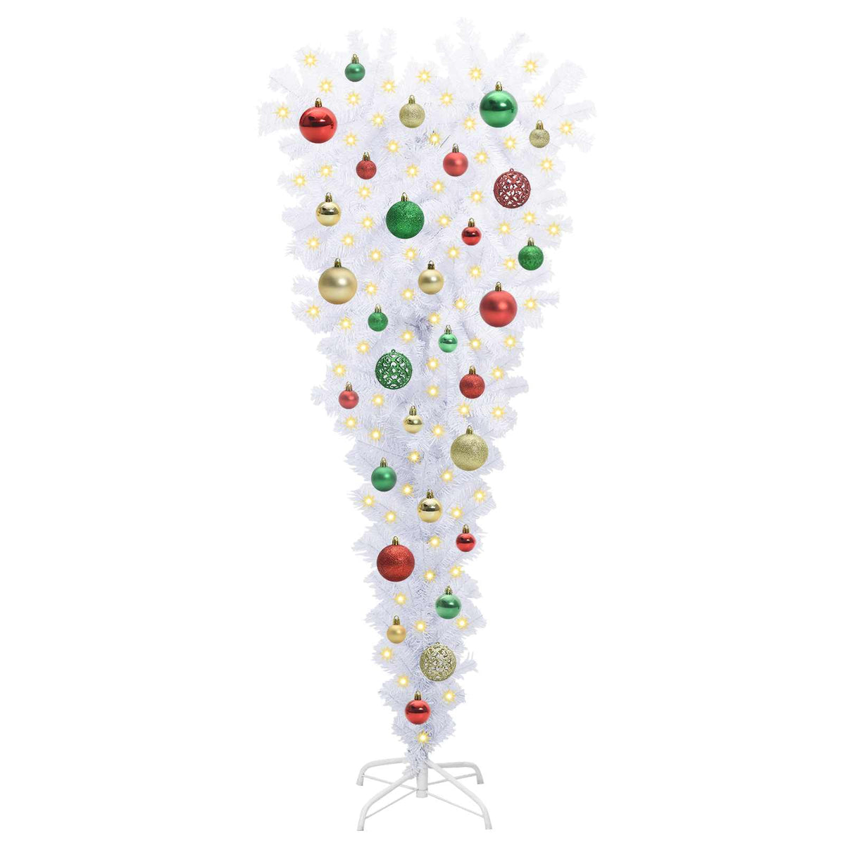 Künstlicher Weihnachtsbaum Weiß 120 cm PVC und Stahl