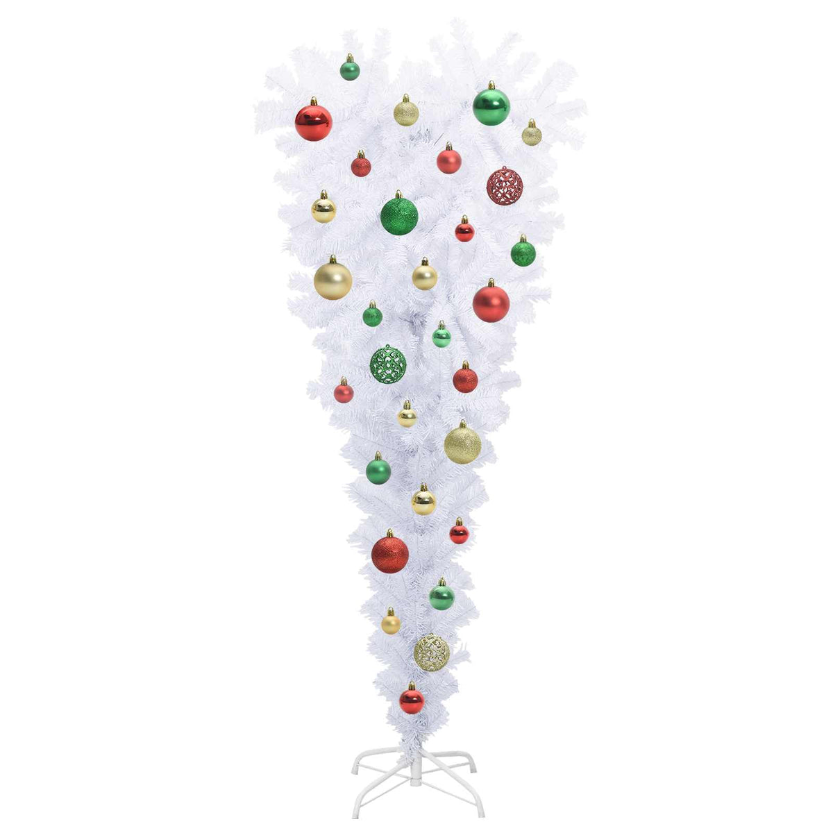 Künstlicher Weihnachtsbaum Weiß 120 cm PVC und Stahl