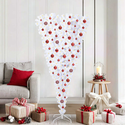 Künstlicher Weihnachtsbaum Weiß 180 cm PVC und Stahl